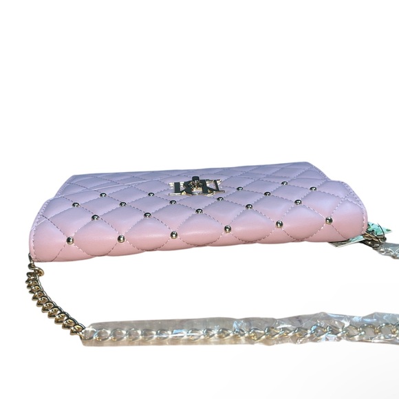 BADGLEY MISCHKA PURSE BLUSH PINK DIMOND QUILTED CROSSBODY SHOULDER BAG STUDS - Picture 12 of 12